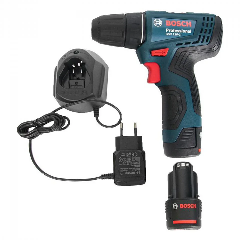 Bosch GSR 120-LI Professional аккумуляторная дрель-шуруповерт (2 x 2 Ач,  ЗУ) купить по низкой цене в Москве, 06019G8020